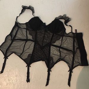 Victoria’s Secret bustier corset garters black